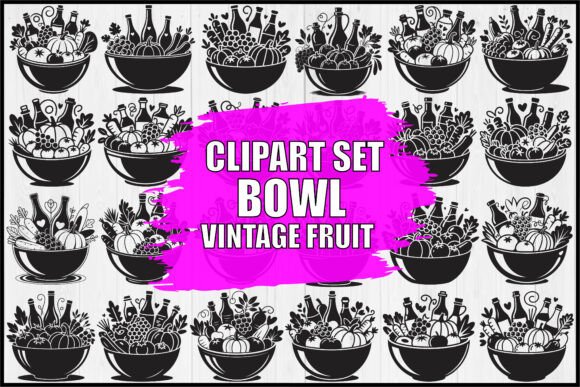 Download Vintage Fruit Bowl Clipart Set - Premium Resources